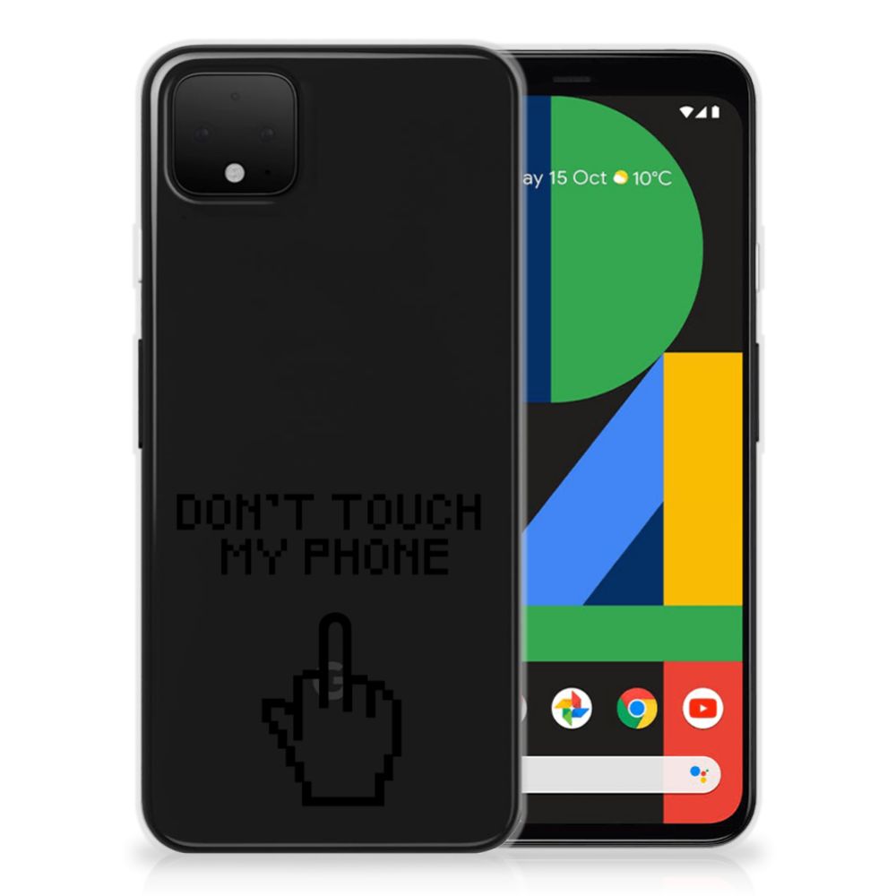 Google Pixel 4 XL Silicone-hoesje Finger Don't Touch My Phone