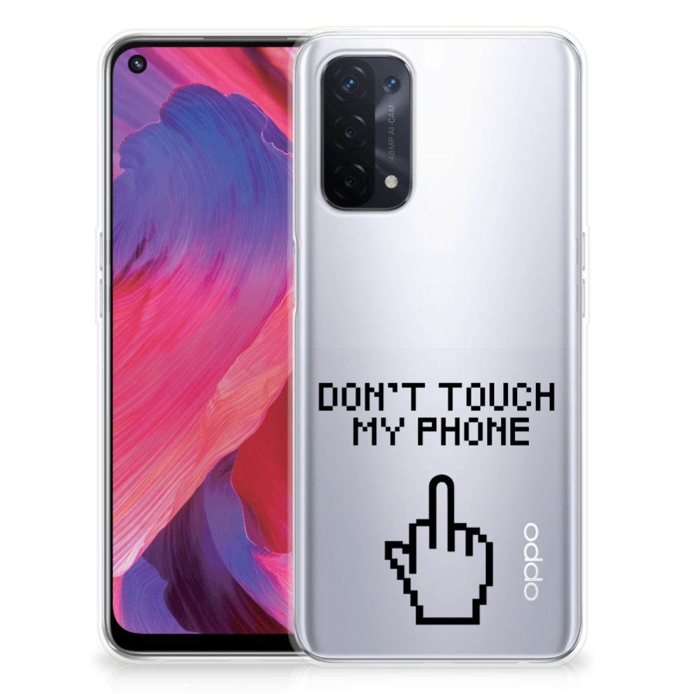 OPPO A93 5G Silicone-hoesje Finger Don't Touch My Phone