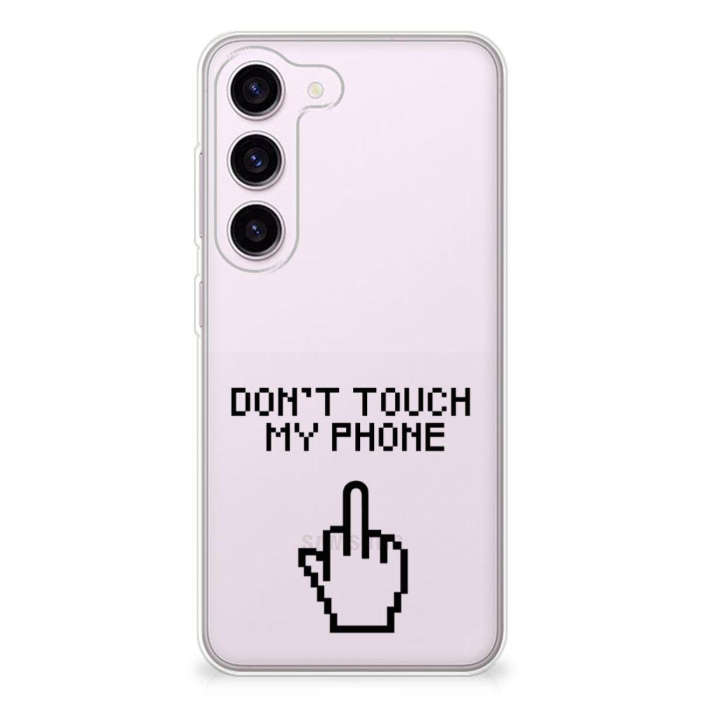 Samsung Galaxy S23 Silicone-hoesje Finger Don't Touch My Phone