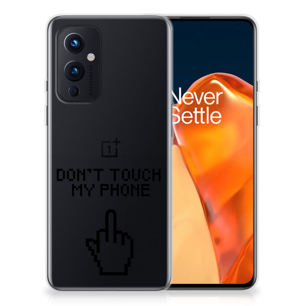 OnePlus 9 Silicone-hoesje Finger Don't Touch My Phone