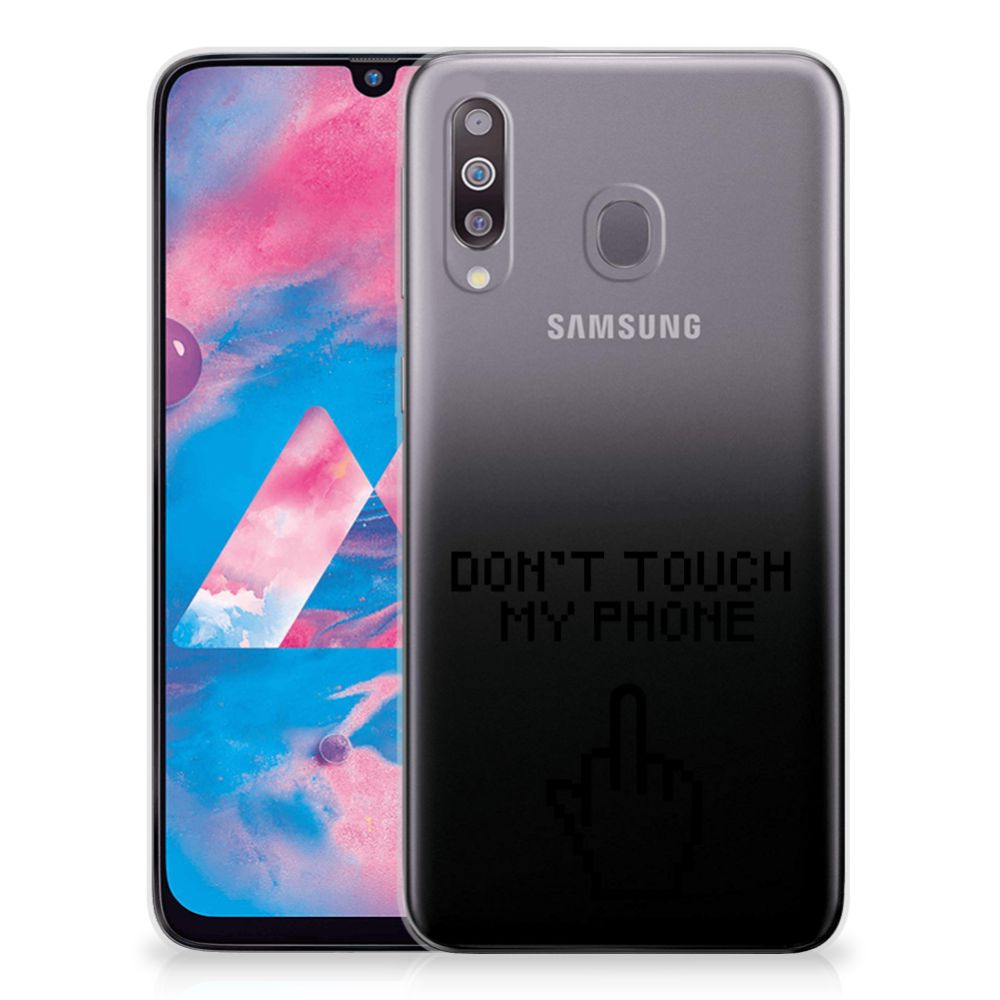 Samsung Galaxy M30 Silicone-hoesje Finger Don't Touch My Phone