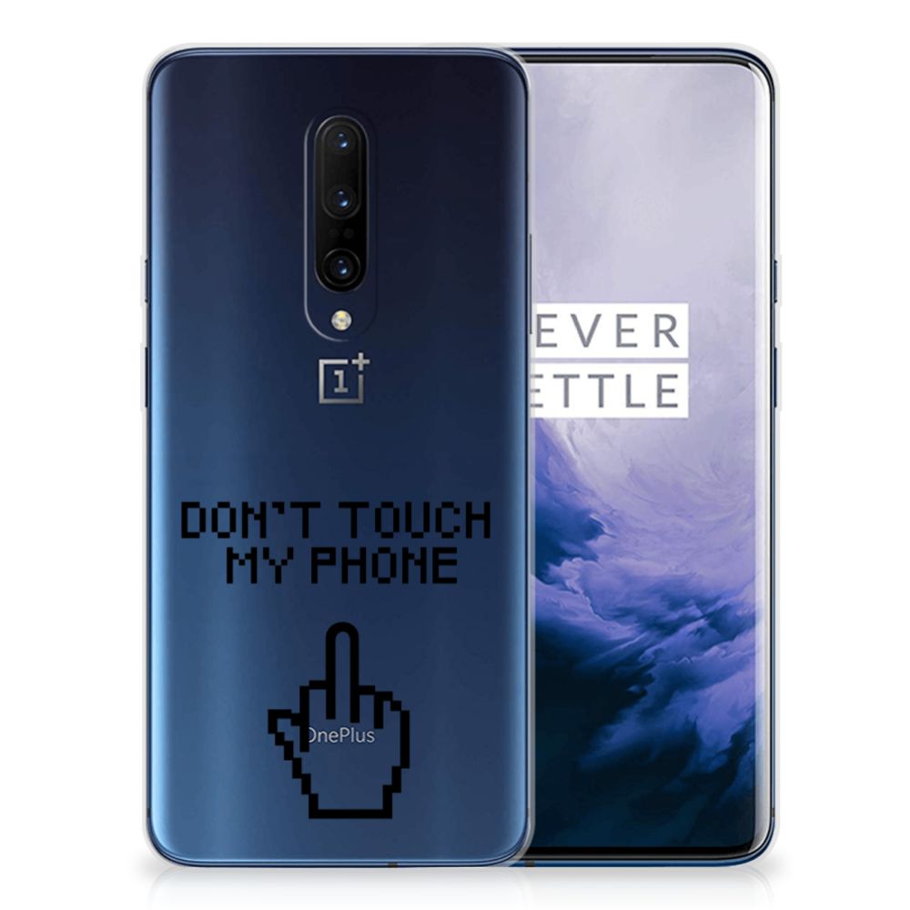 OnePlus 7 Pro Silicone-hoesje Finger Don't Touch My Phone