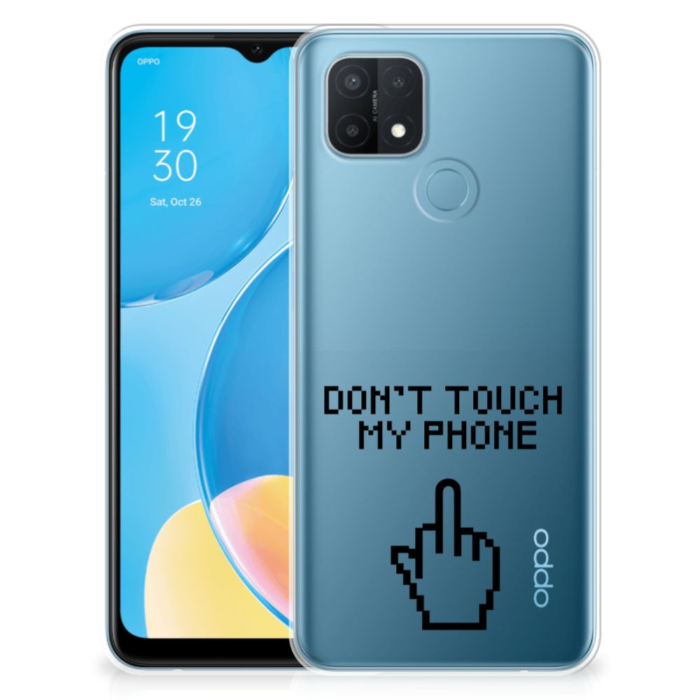 OPPO A15 Silicone-hoesje Finger Don't Touch My Phone