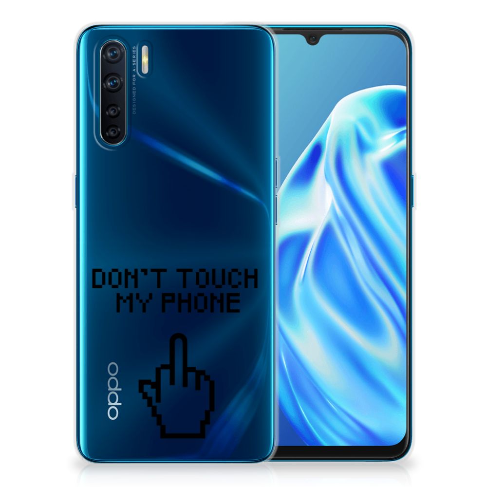 OPPO A91 Silicone-hoesje Finger Don't Touch My Phone