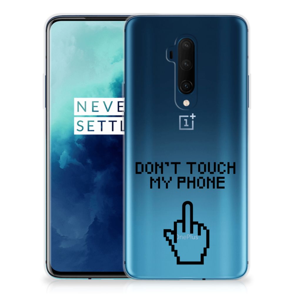 OnePlus 7T Pro Silicone-hoesje Finger Don't Touch My Phone