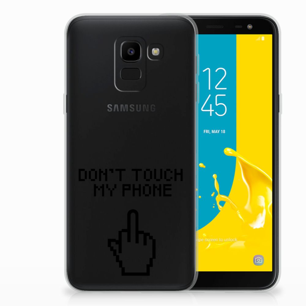Samsung Galaxy J6 2018 Silicone-hoesje Finger Don't Touch My Phone