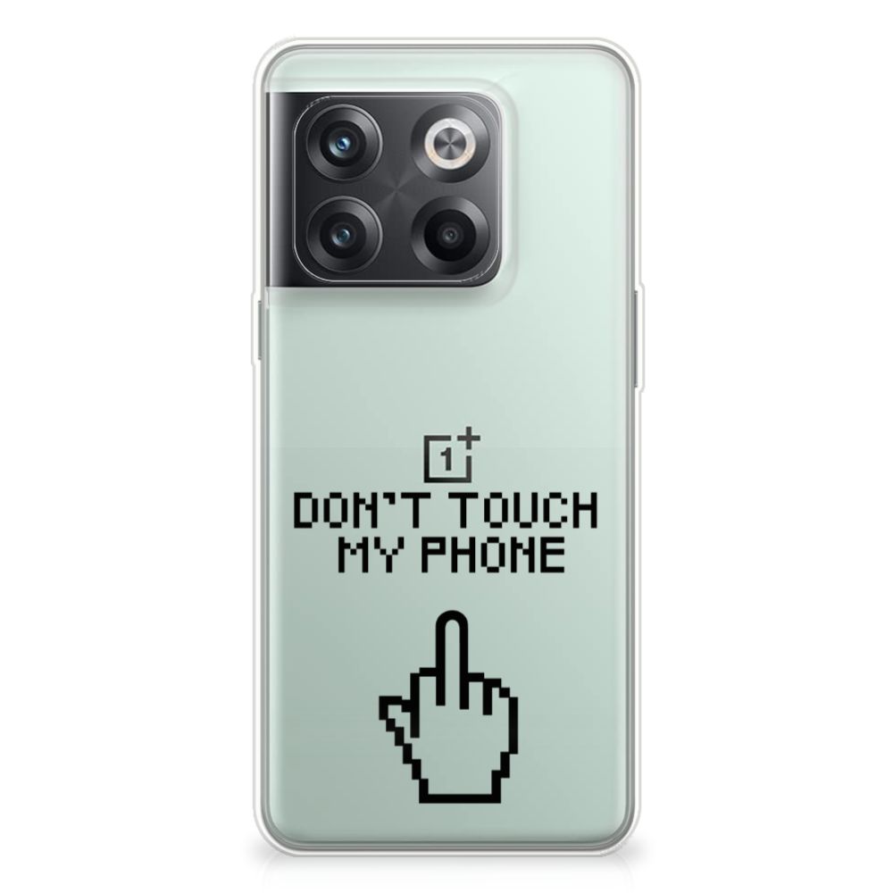 OnePlus 10T Silicone-hoesje Finger Don't Touch My Phone