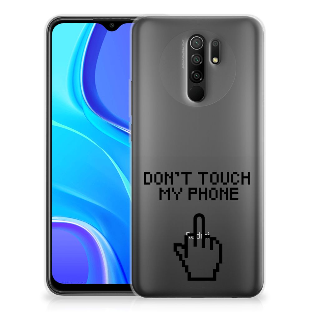 Xiaomi Redmi 9 Silicone-hoesje Finger Don't Touch My Phone