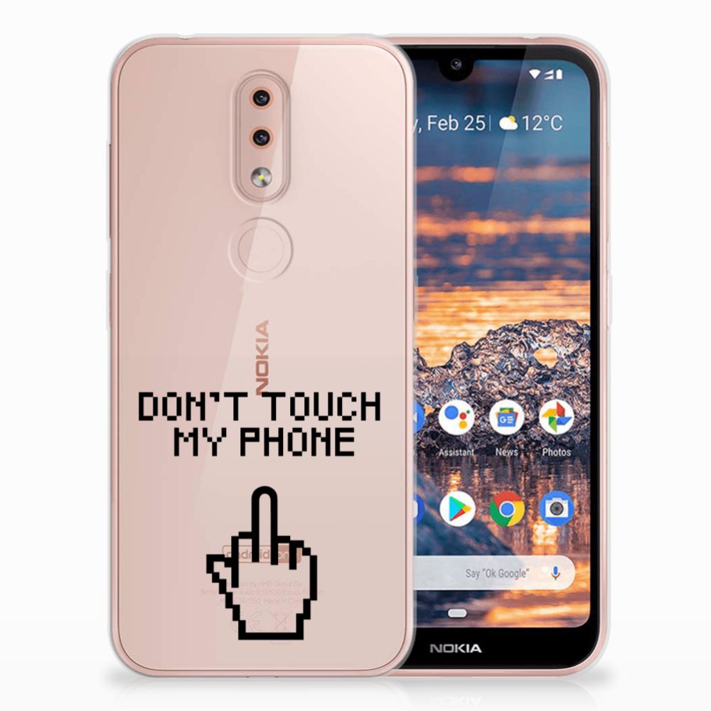 Nokia 4.2 Silicone-hoesje Finger Don't Touch My Phone