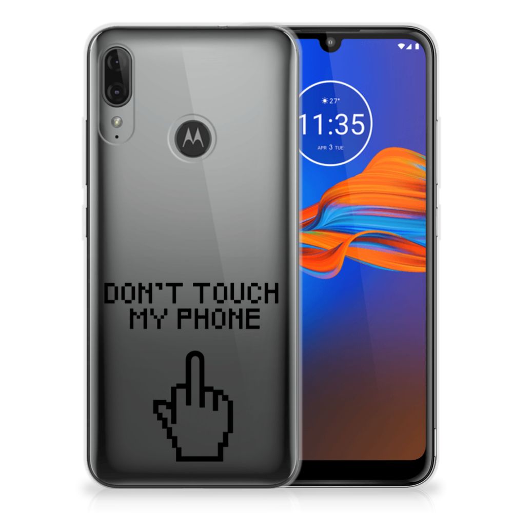 Motorola Moto E6 Plus Silicone-hoesje Finger Don't Touch My Phone