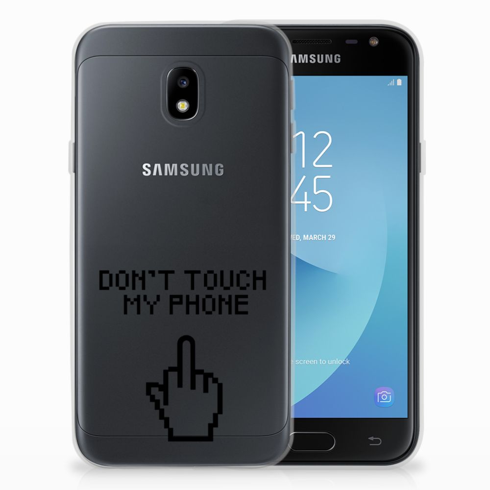 Samsung Galaxy J3 2017 Silicone-hoesje Finger Don't Touch My Phone