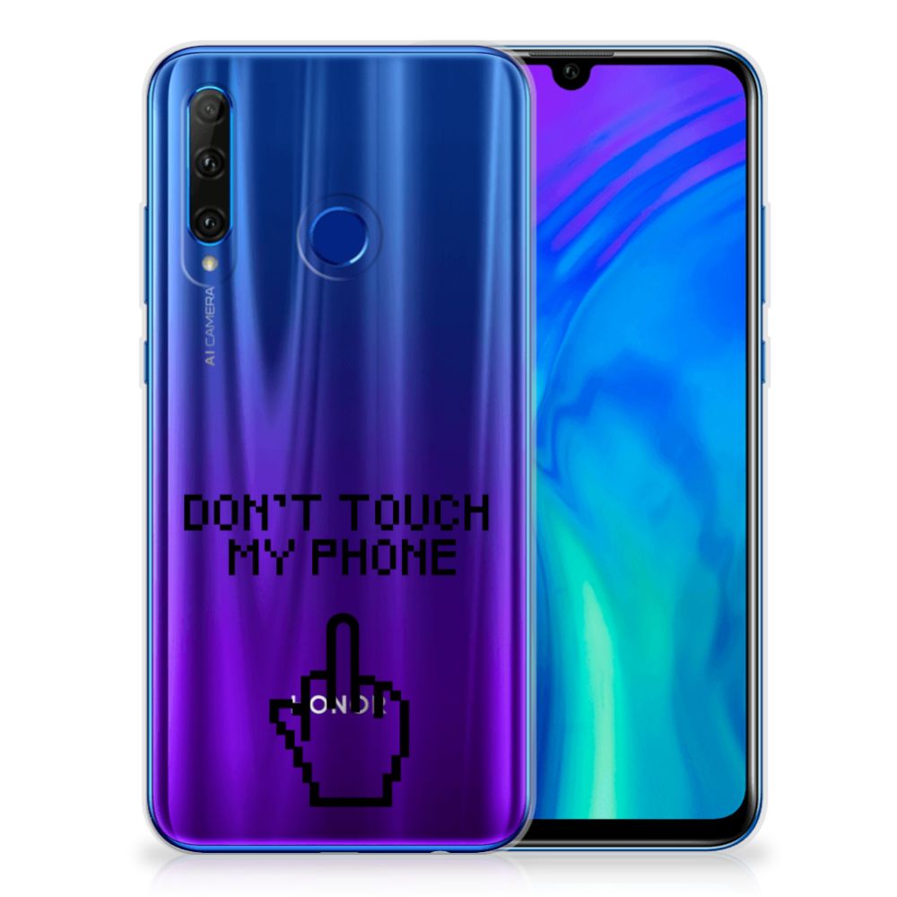 Honor 20 Lite Silicone-hoesje Finger Don't Touch My Phone