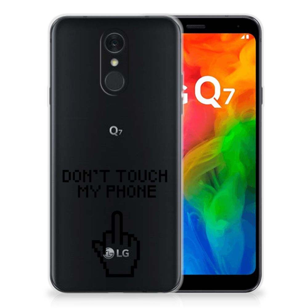 LG Q7 Silicone-hoesje Finger Don't Touch My Phone