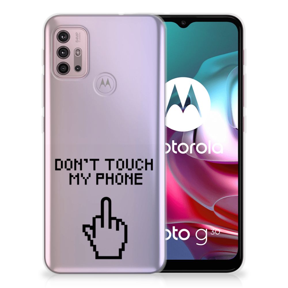 Motorola Moto G30 | G10 Silicone-hoesje Finger Don't Touch My Phone
