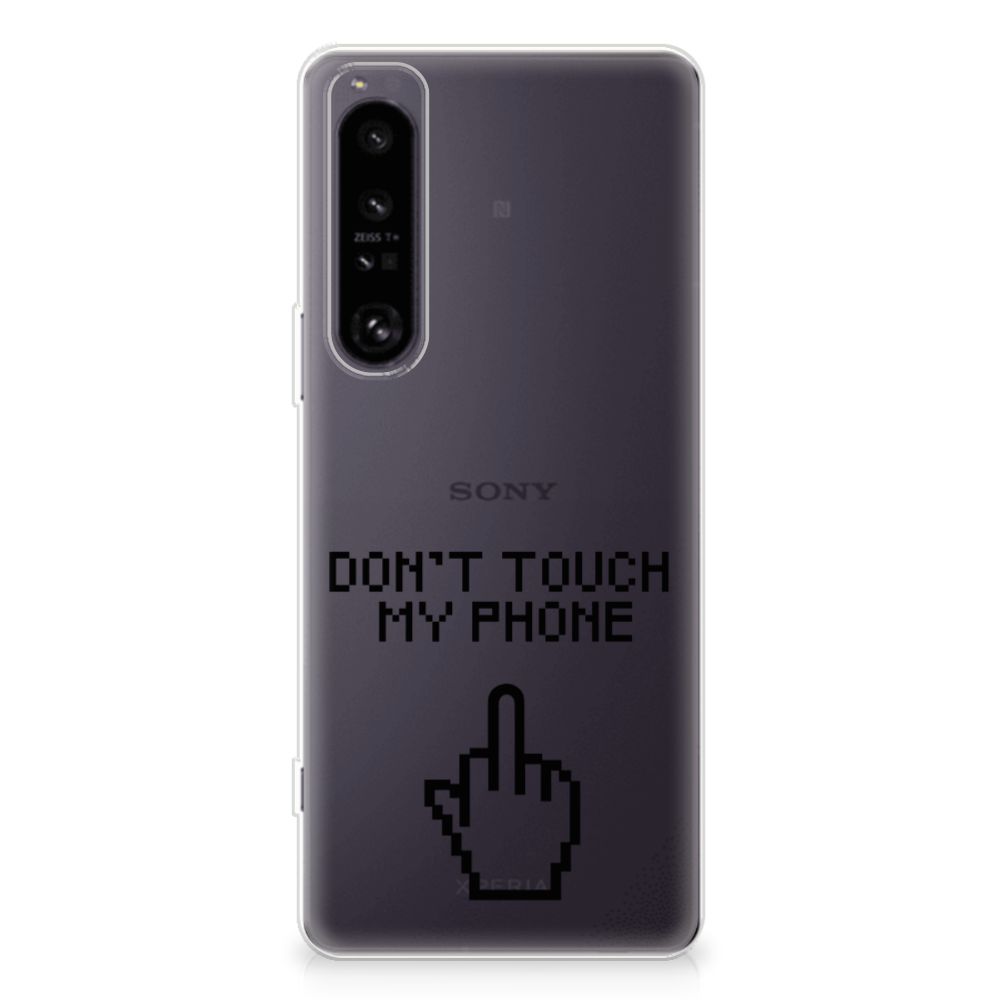 Sony Xperia 1 IV Silicone-hoesje Finger Don't Touch My Phone