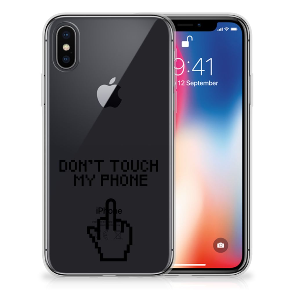 Apple iPhone X | Xs Silicone-hoesje Finger Don't Touch My Phone