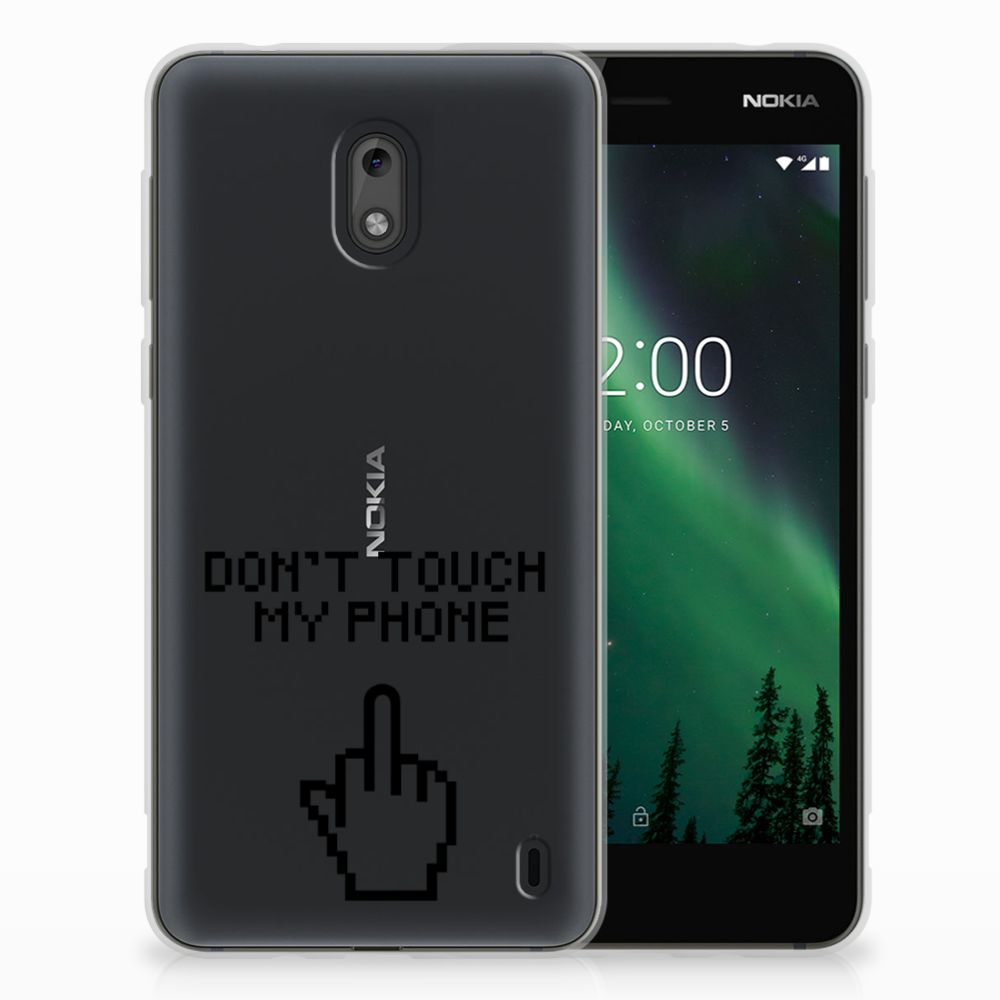 Nokia 2 Silicone-hoesje Finger Don't Touch My Phone