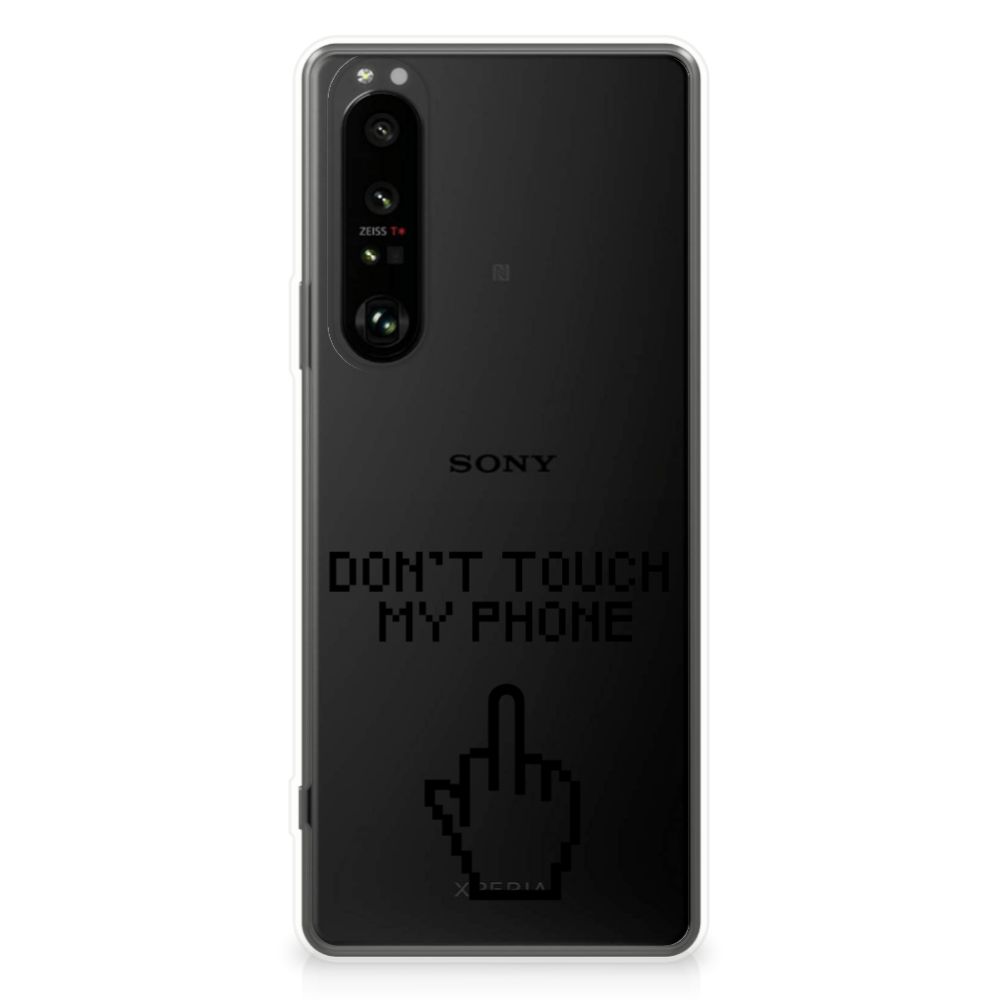 Sony Xperia 1 III Silicone-hoesje Finger Don't Touch My Phone