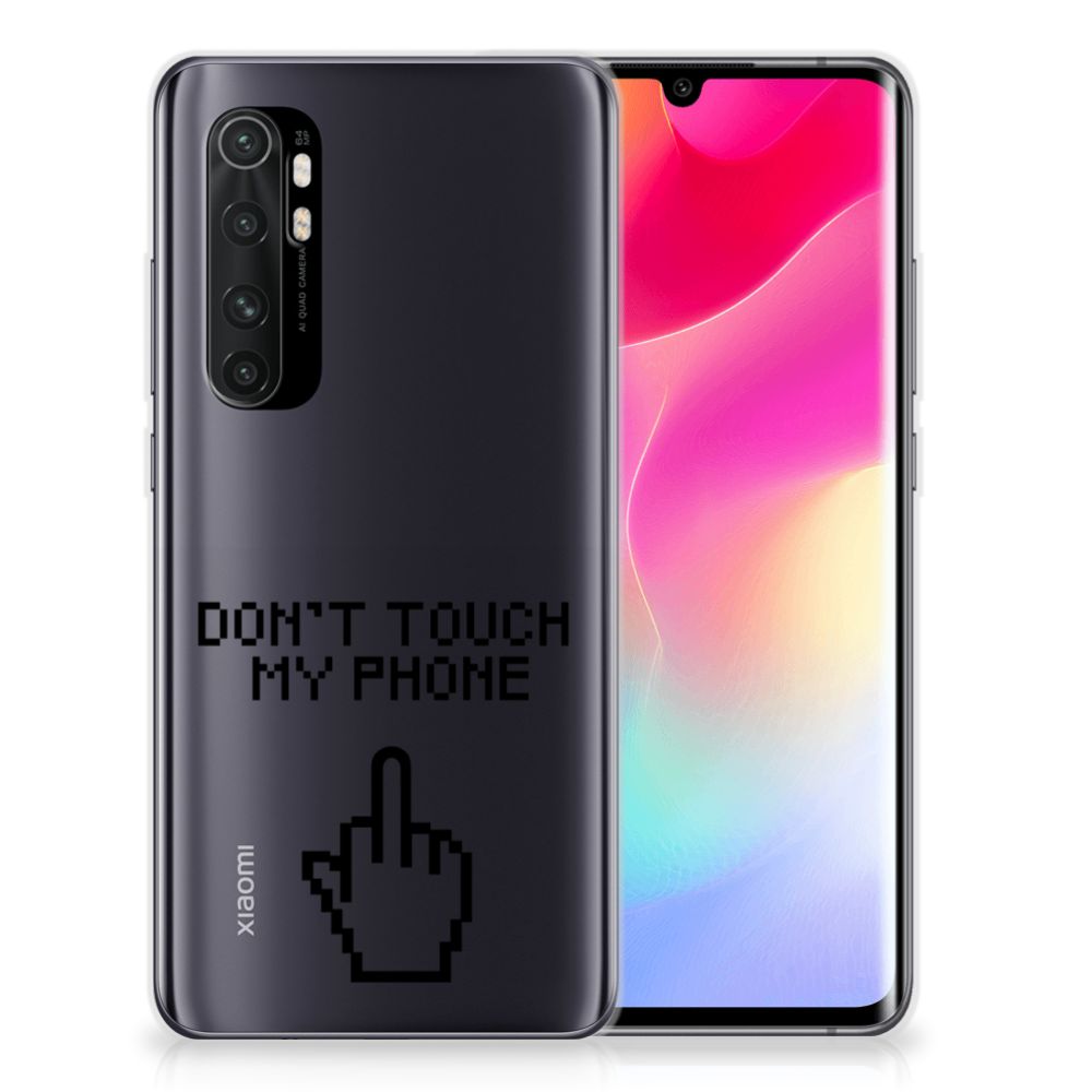 Xiaomi Mi Note 10 Lite Silicone-hoesje Finger Don't Touch My Phone