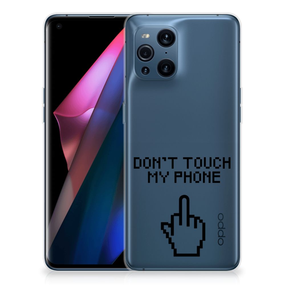 OPPO Find X3 | X3 Pro Silicone-hoesje Finger Don't Touch My Phone