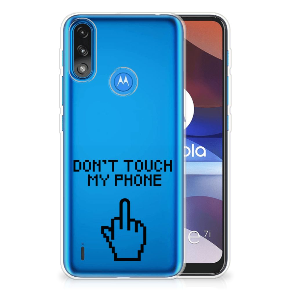 Motorola Moto E7/E7i Power Silicone-hoesje Finger Don't Touch My Phone