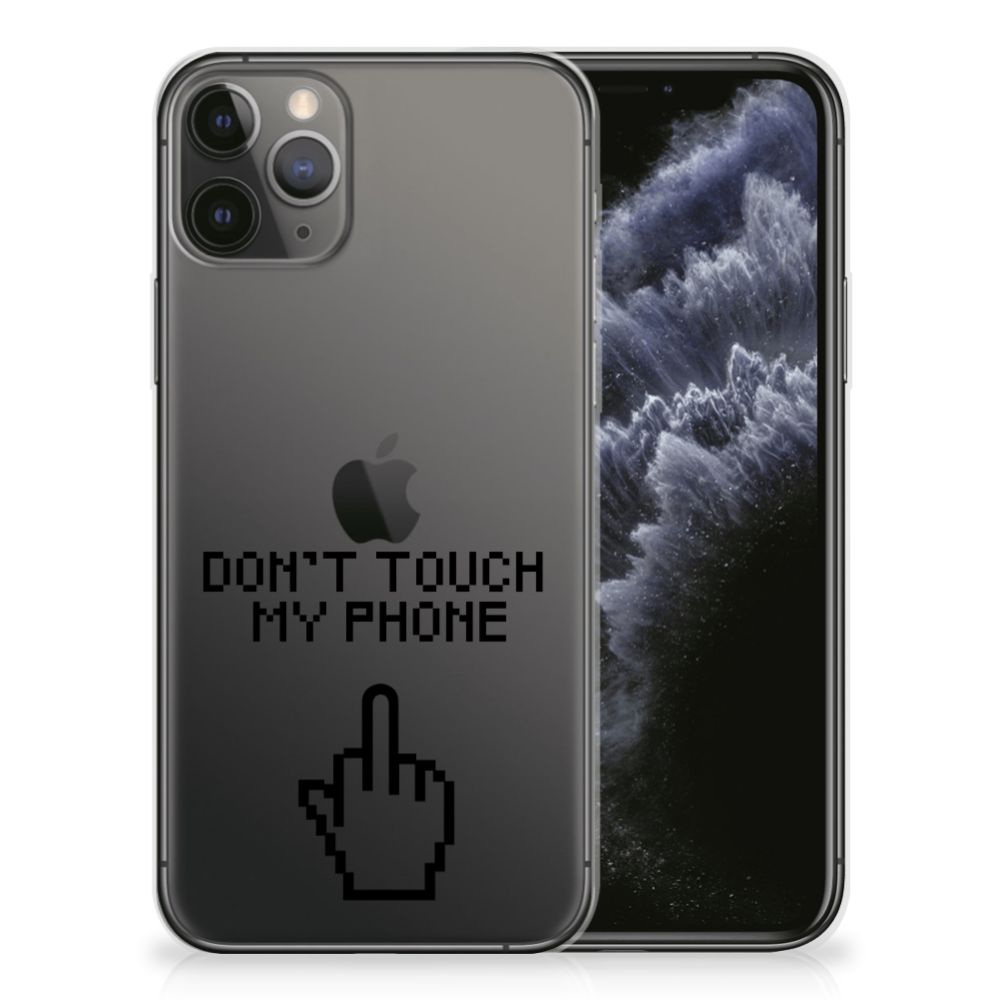 Apple iPhone 11 Pro Silicone-hoesje Finger Don't Touch My Phone
