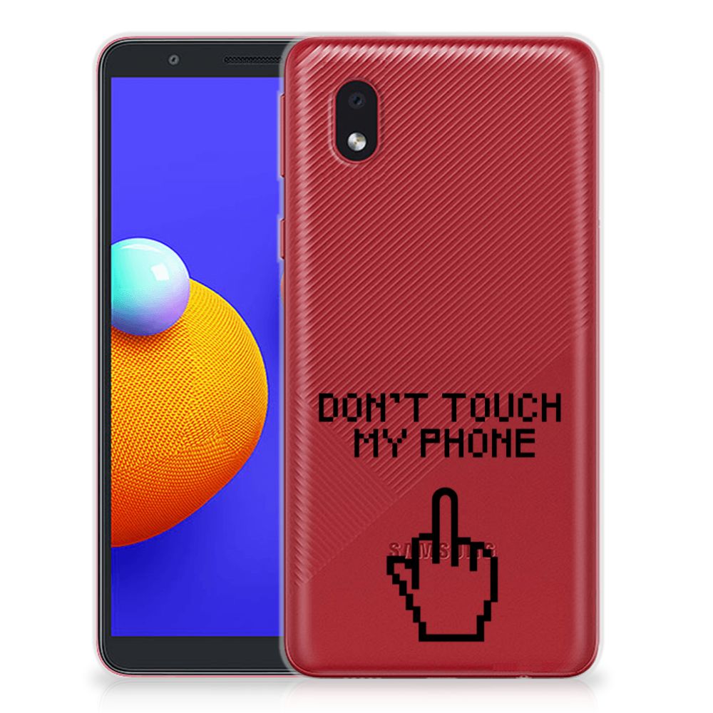 Samsung Galaxy A01 Core Silicone-hoesje Finger Don't Touch My Phone