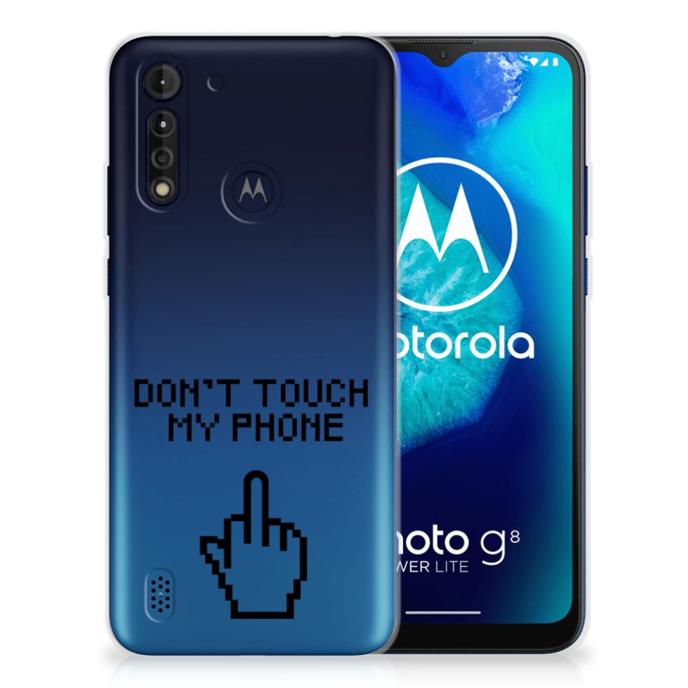 Motorola Moto G8 Power Lite Silicone-hoesje Finger Don't Touch My Phone