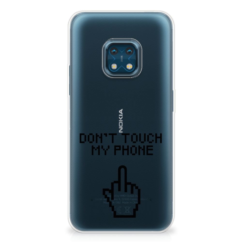 Nokia XR20 Silicone-hoesje Finger Don't Touch My Phone