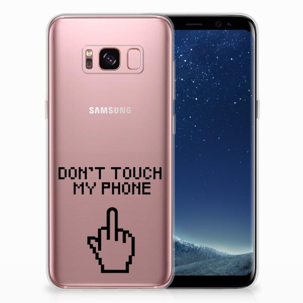 Samsung Galaxy S8 Silicone-hoesje Finger Don't Touch My Phone