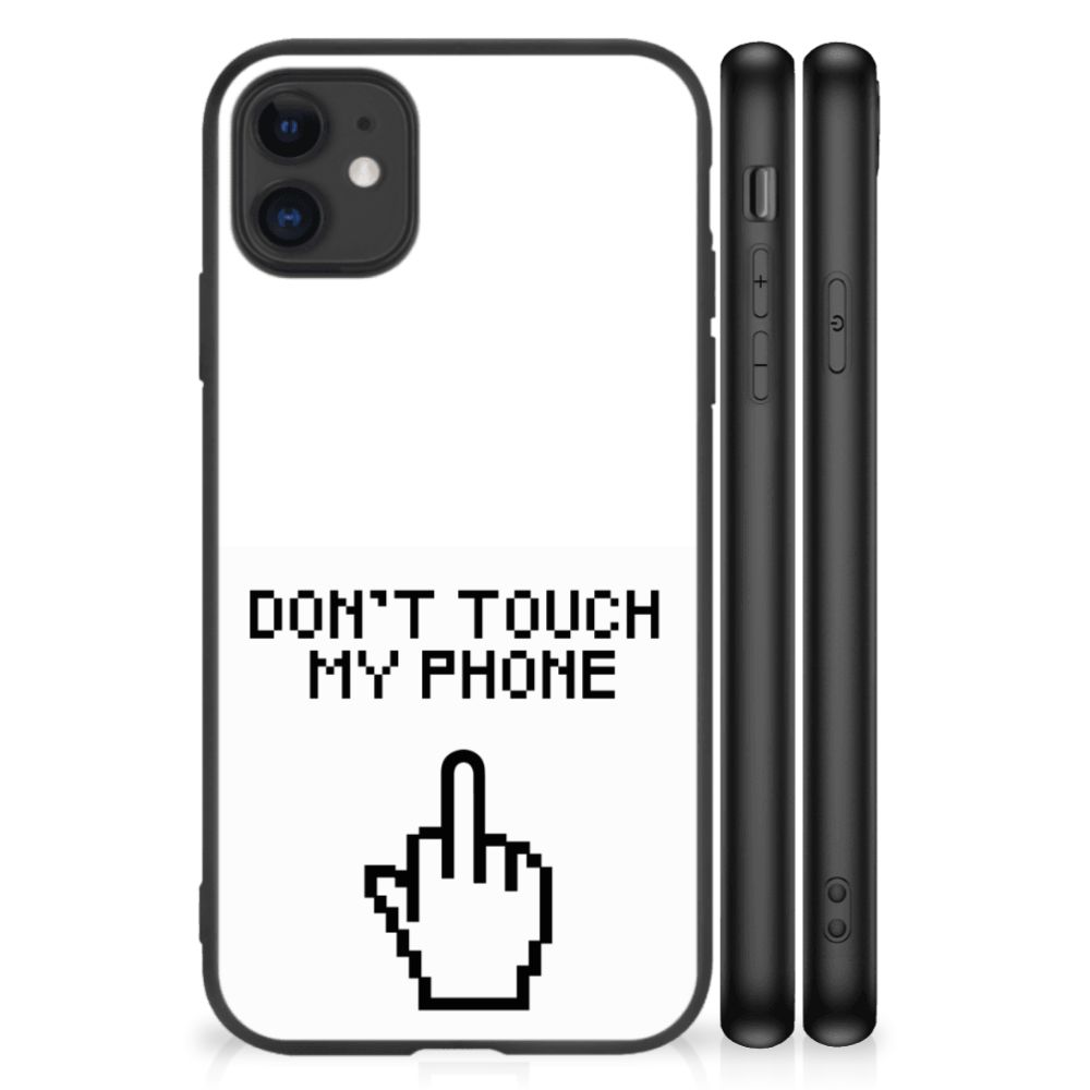 iPhone 11 Telefoon Hoesje Finger Don't Touch My Phone