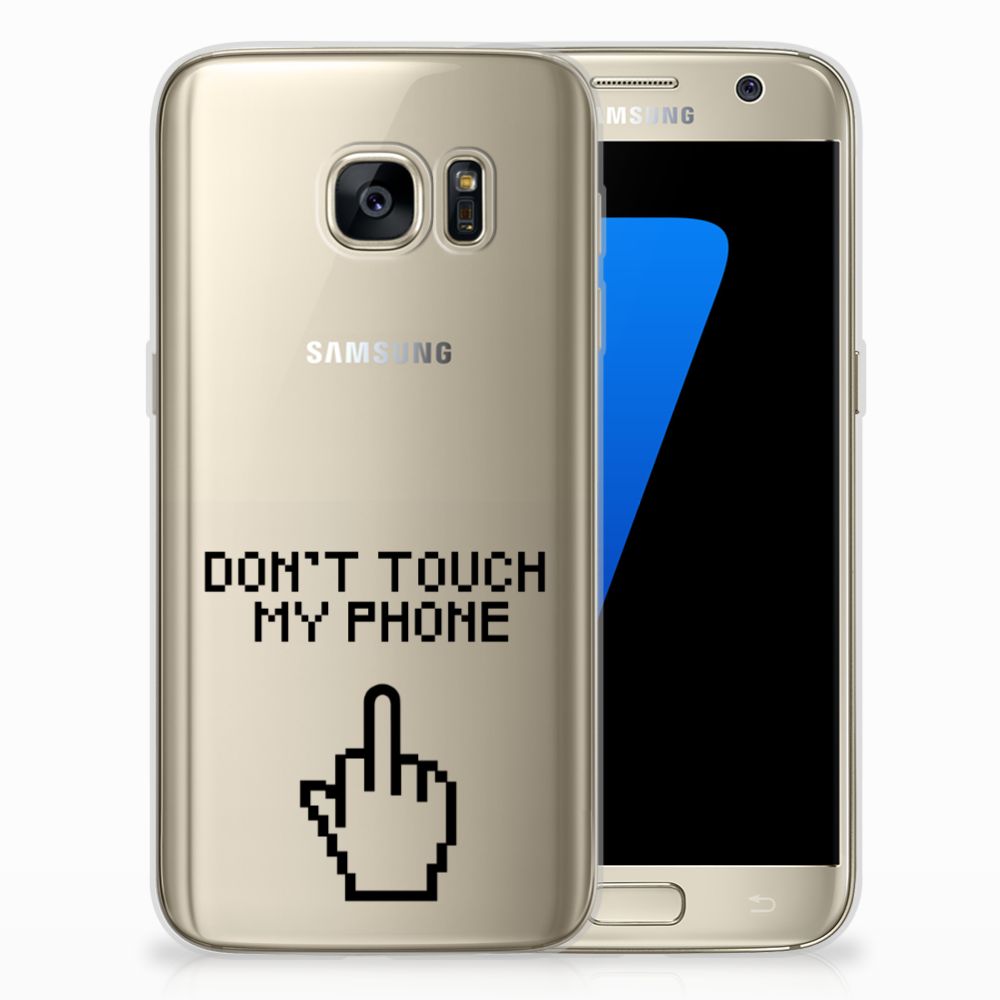 Samsung Galaxy S7 Silicone-hoesje Finger Don't Touch My Phone