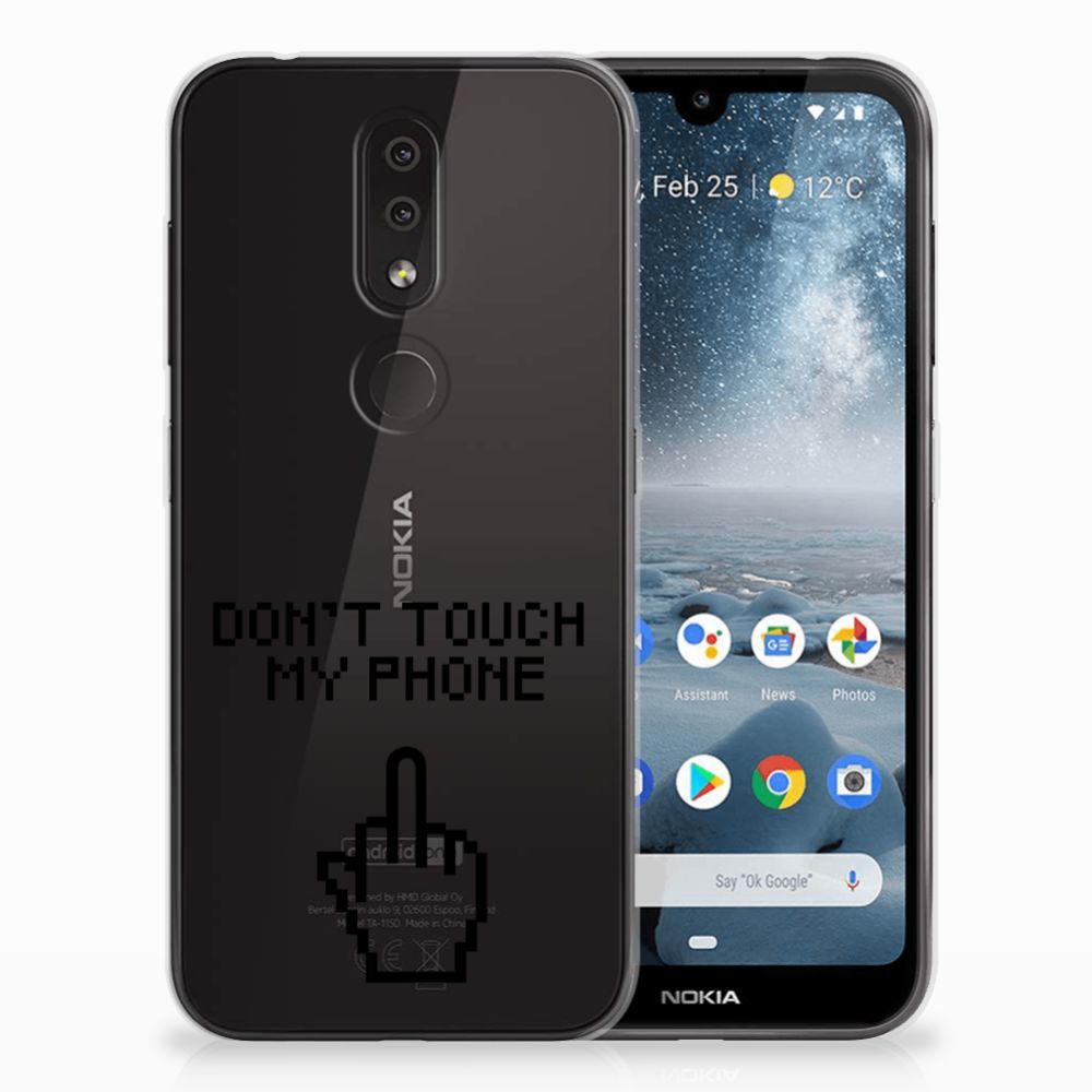 Nokia 4.2 Silicone-hoesje Finger Don't Touch My Phone