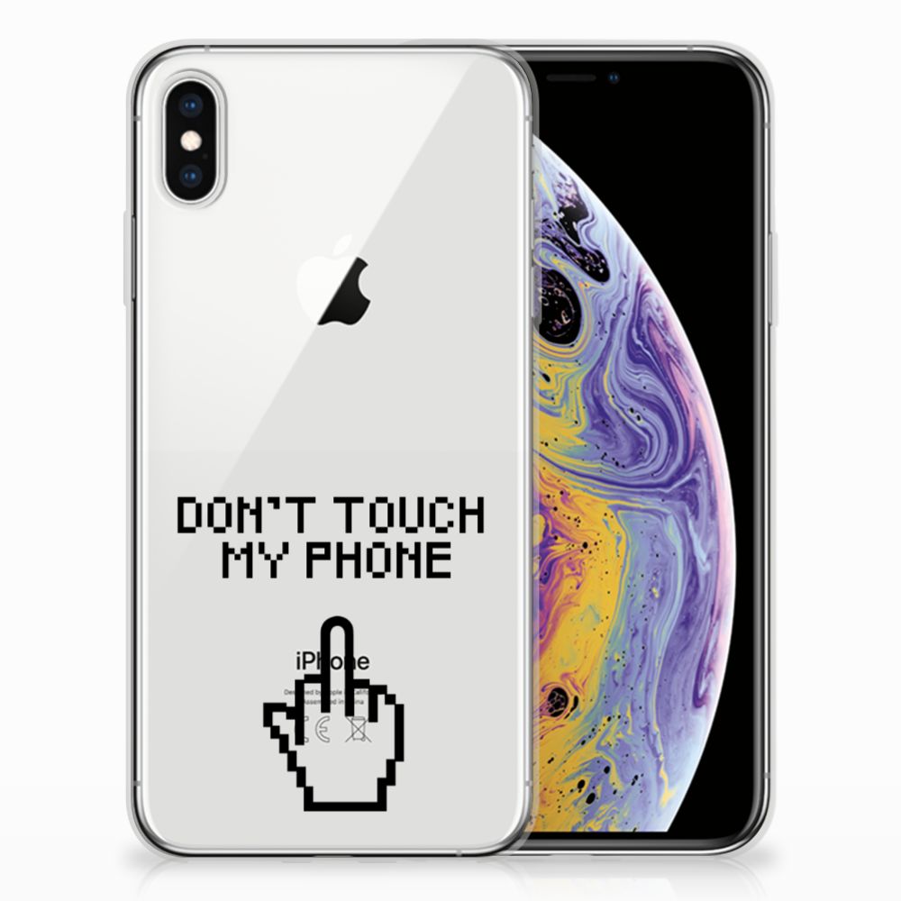Apple iPhone Xs Max Silicone-hoesje Finger Don't Touch My Phone