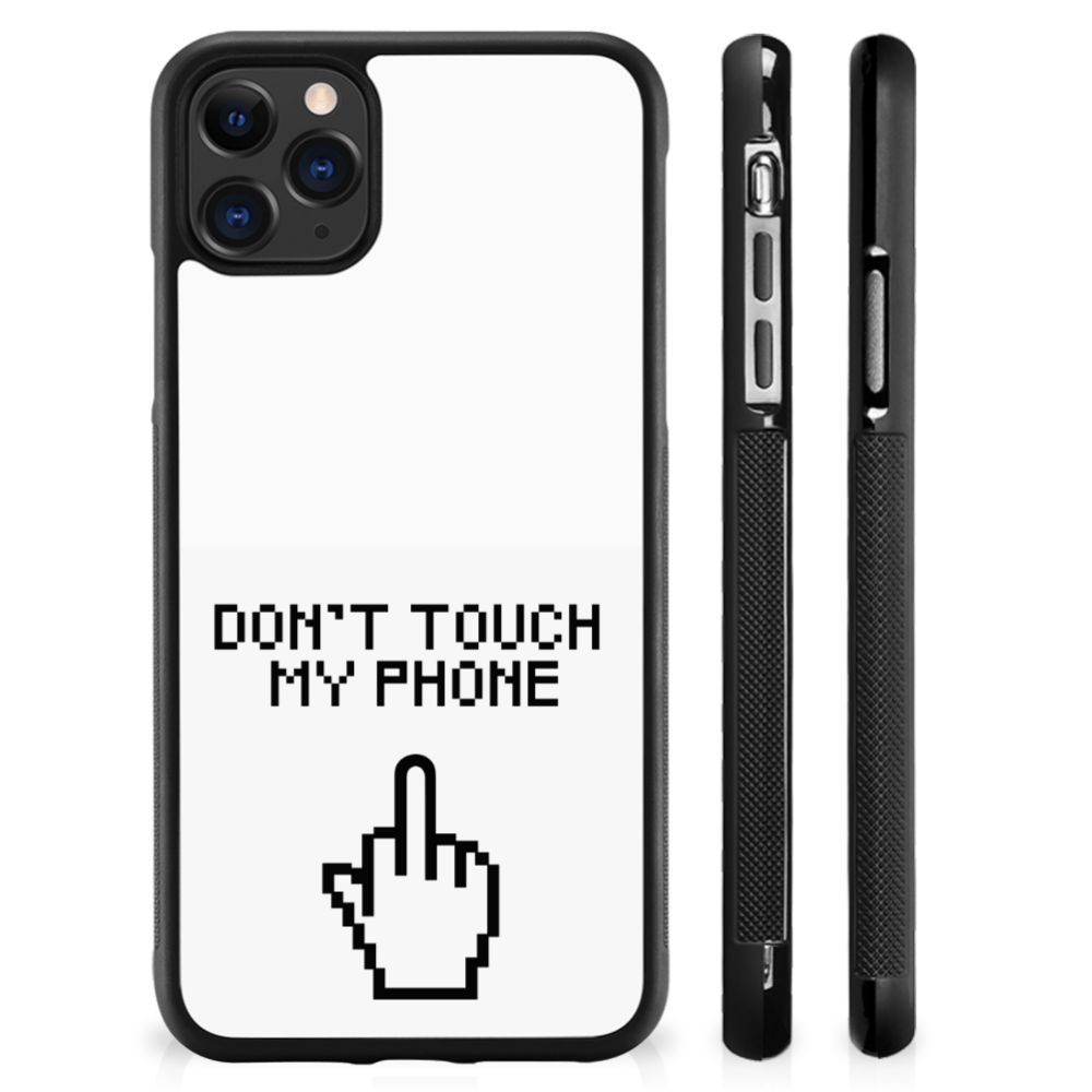 Apple iPhone 11 Pro Max TPU Hoesje Finger Don't Touch My Phone