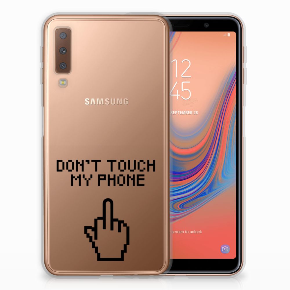 Samsung Galaxy A7 (2018) Silicone-hoesje Finger Don't Touch My Phone