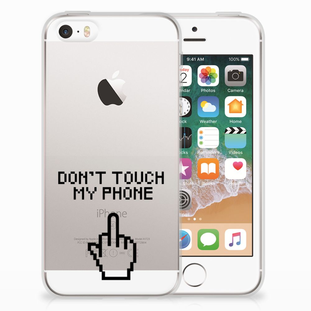 Apple iPhone SE | 5S Silicone-hoesje Finger Don't Touch My Phone