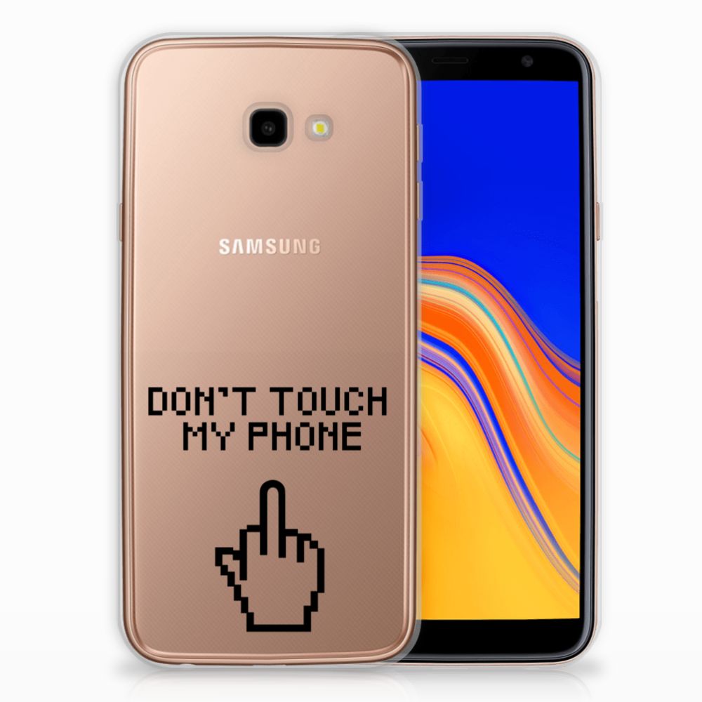 Samsung Galaxy J4 Plus (2018) Silicone-hoesje Finger Don't Touch My Phone