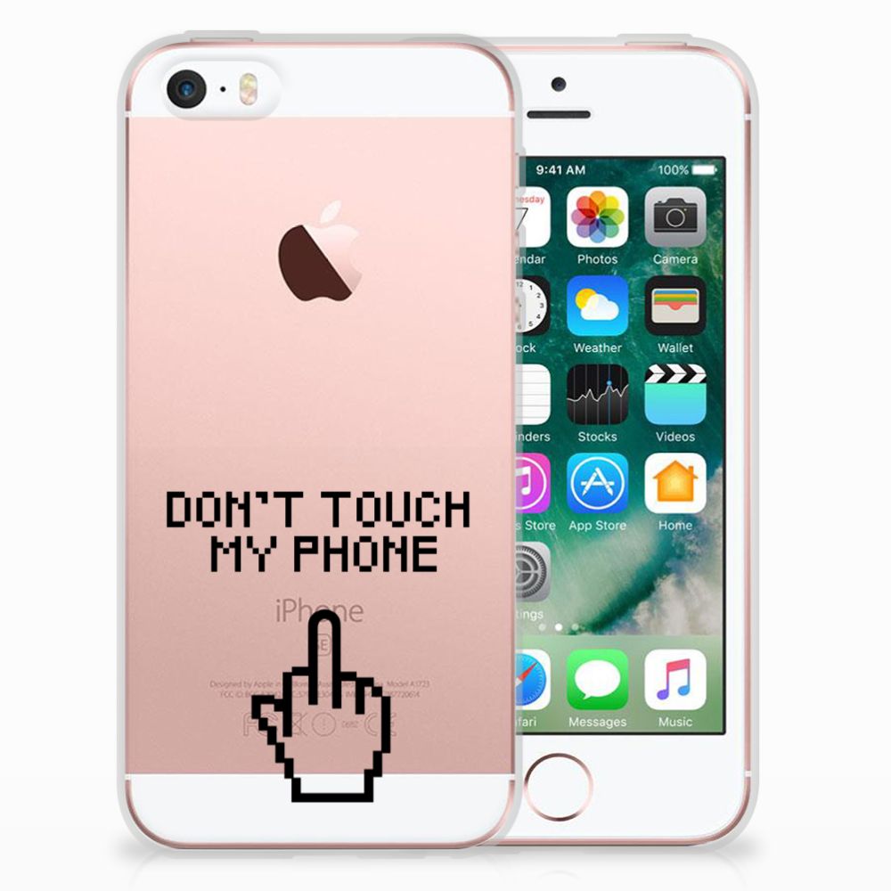 Apple iPhone SE | 5S Silicone-hoesje Finger Don't Touch My Phone