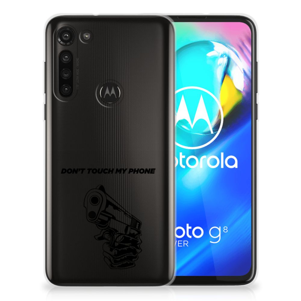 Motorola Moto G8 Power Silicone-hoesje Gun Don't Touch My Phone