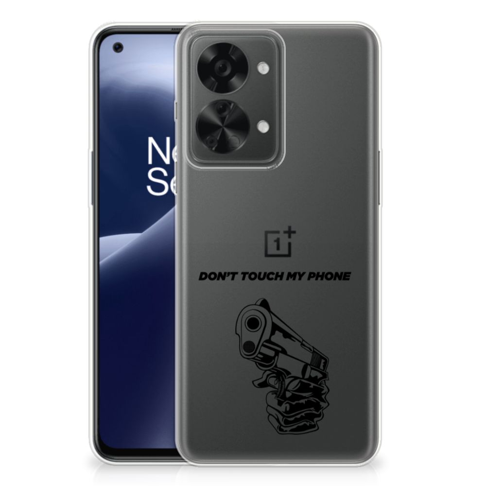 OnePlus Nord 2T Silicone-hoesje Gun Don't Touch My Phone