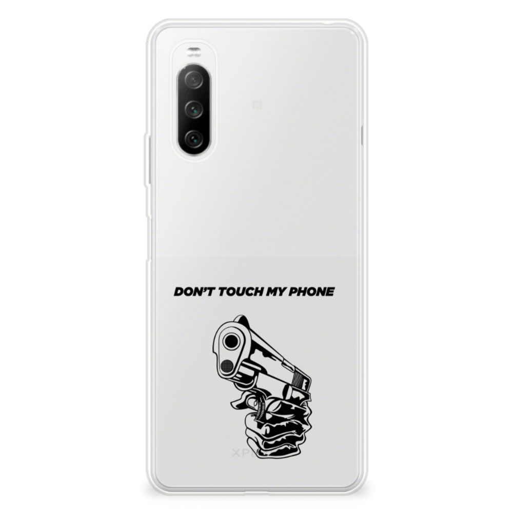 Sony Xperia 10 III Silicone-hoesje Gun Don't Touch My Phone