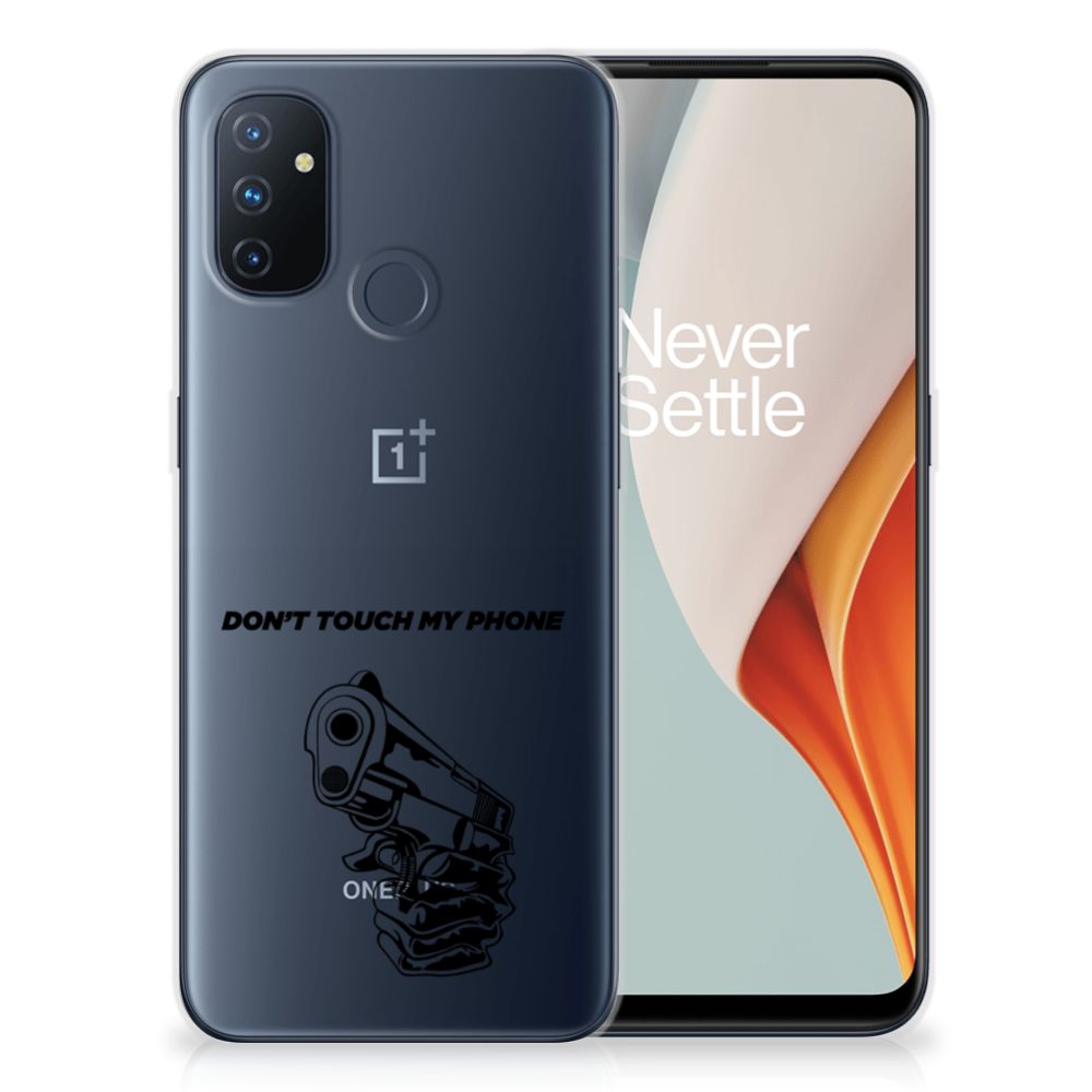 OnePlus Nord N100 Silicone-hoesje Gun Don't Touch My Phone