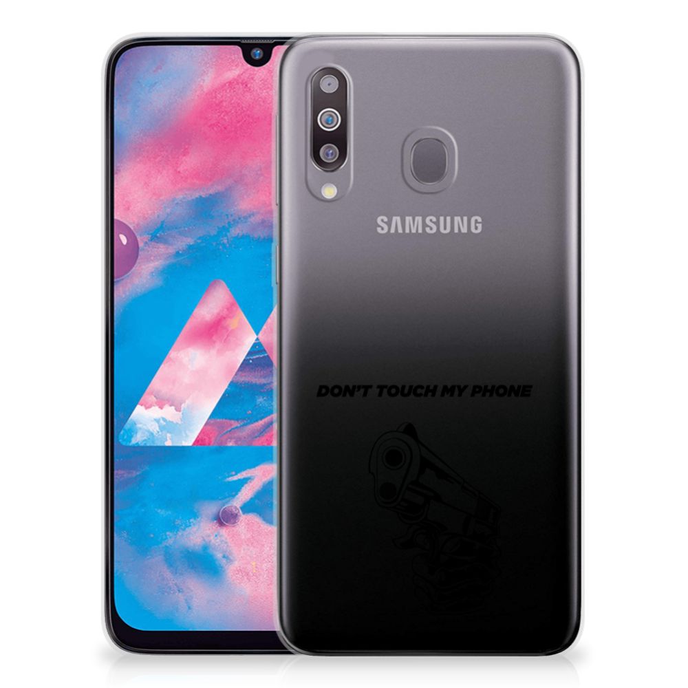 Samsung Galaxy M30 Silicone-hoesje Gun Don't Touch My Phone