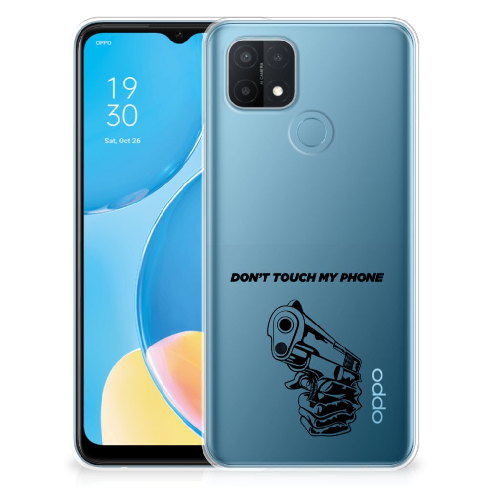 OPPO A15 Silicone-hoesje Gun Don't Touch My Phone