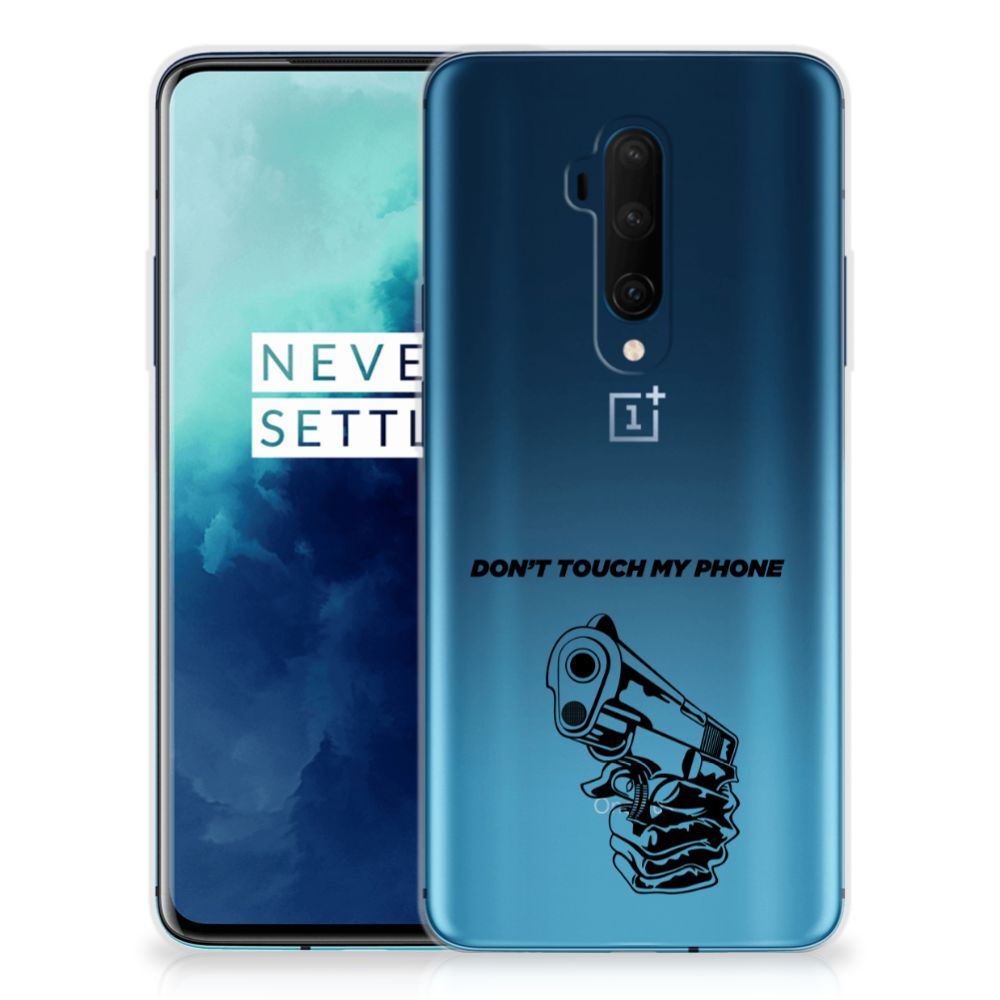 OnePlus 7T Pro Silicone-hoesje Gun Don't Touch My Phone