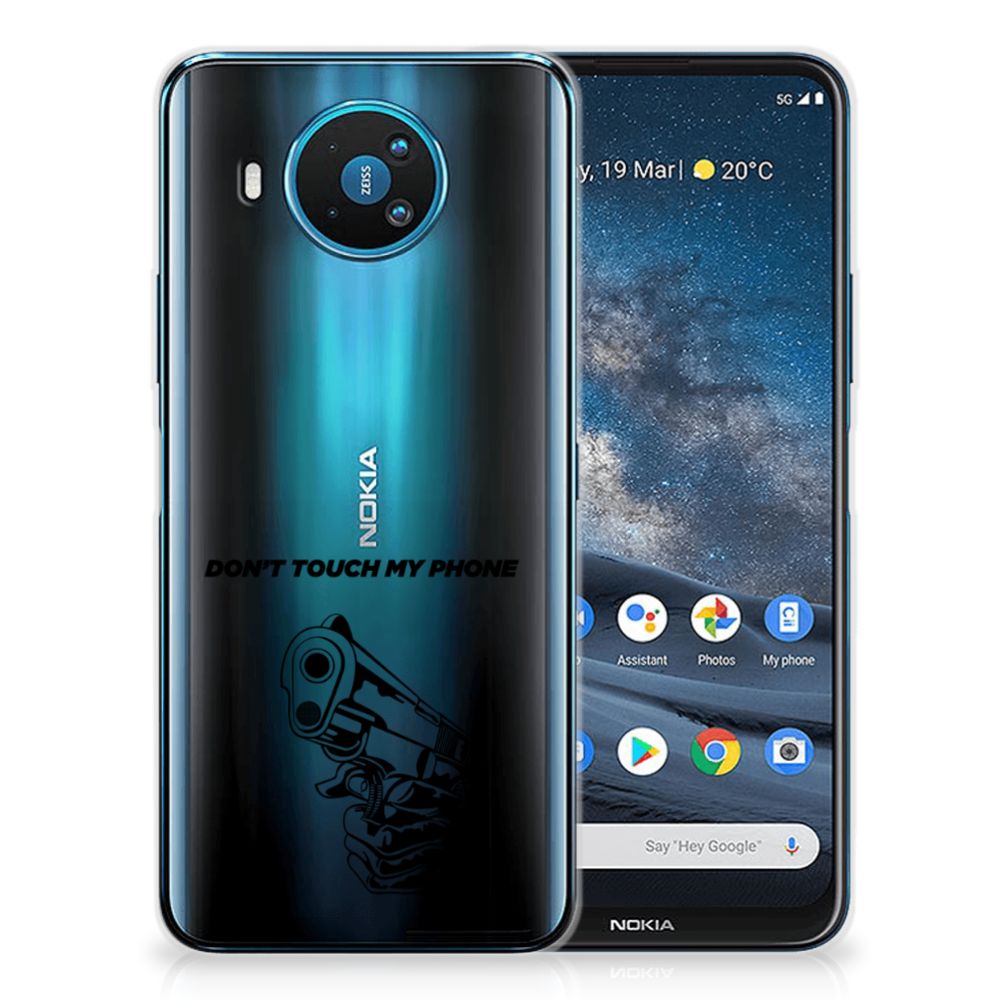Nokia 8.3 Silicone-hoesje Gun Don't Touch My Phone