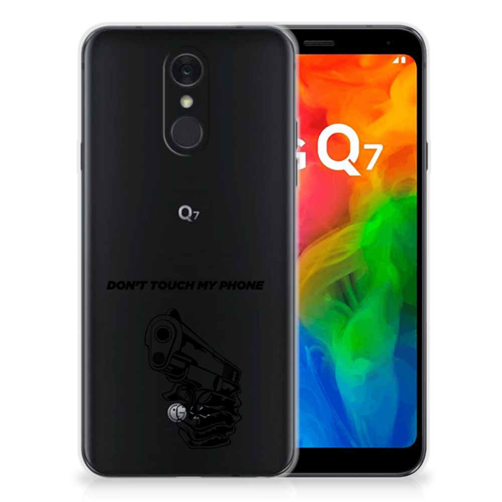 LG Q7 Silicone-hoesje Gun Don't Touch My Phone