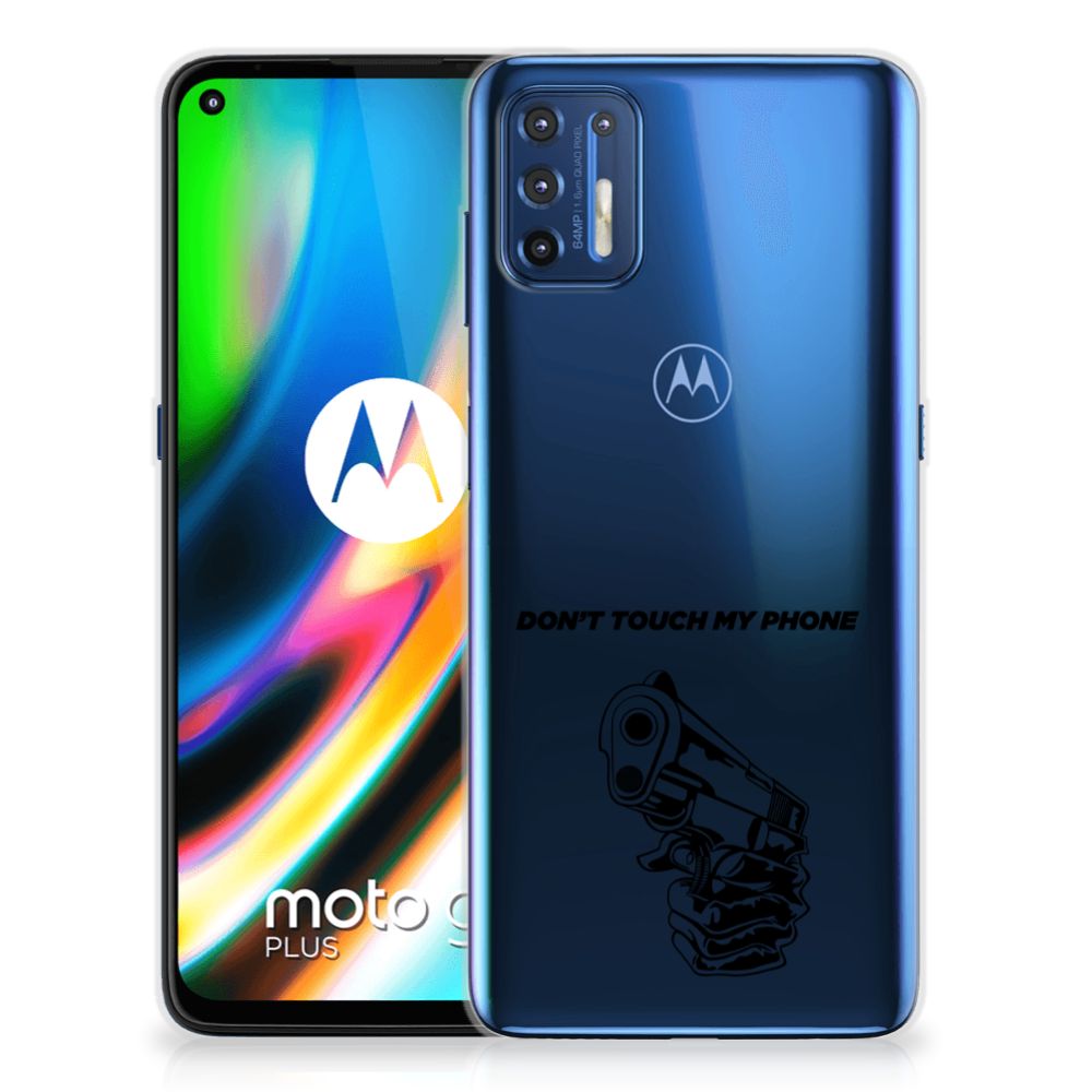 Motorola Moto G9 Plus Silicone-hoesje Gun Don't Touch My Phone