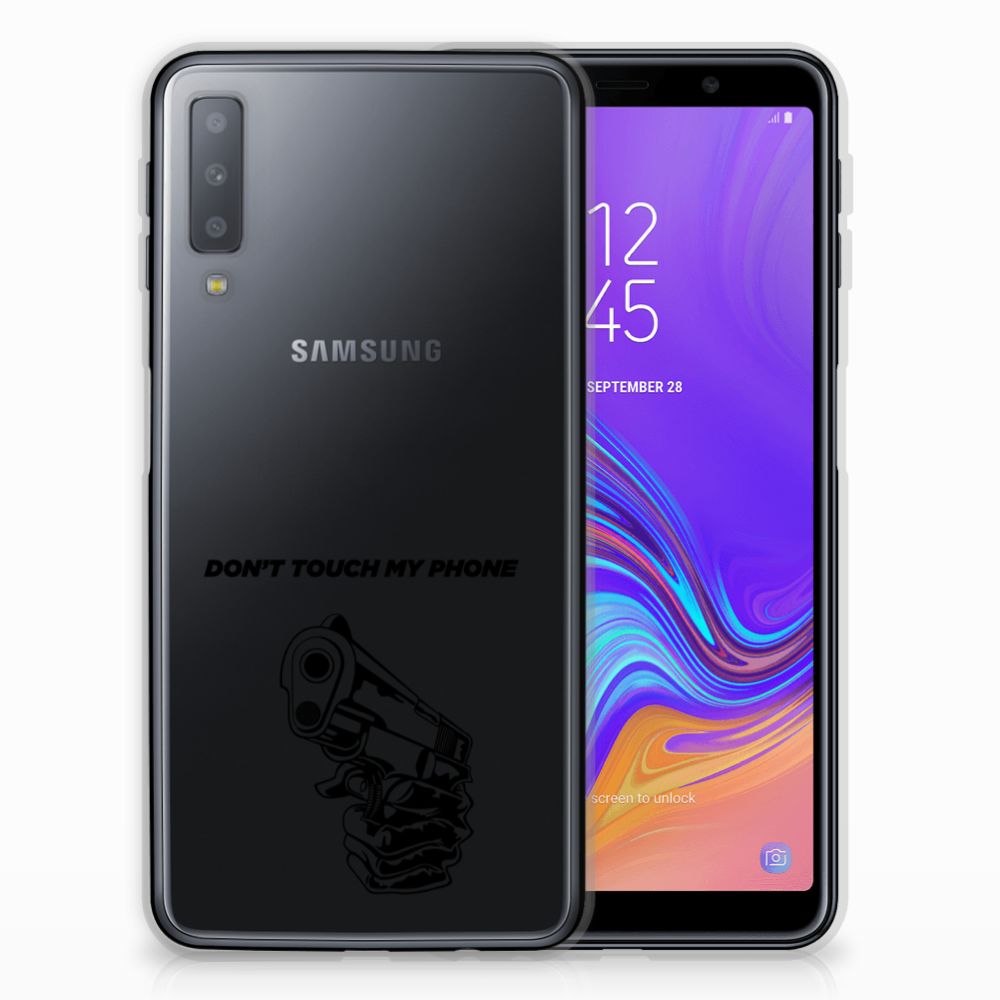 Samsung Galaxy A7 (2018) Silicone-hoesje Gun Don't Touch My Phone